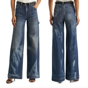 NWT Lauren Ralph Lauren Bleached Wide Leg Jeans Women’s Size 10